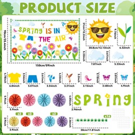 Spring Bulletin Board Classroom Decorations 3D Spring Butterfly Flower Bulletin Board Floral Photo Craft Cutouts for School Classroom Chalkboard Blackboard Kindergarten Home Office Supplies