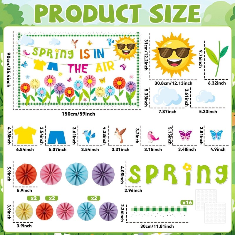 Spring Bulletin Board Classroom Decorations 3D Spring Butterfly Flower Bulletin