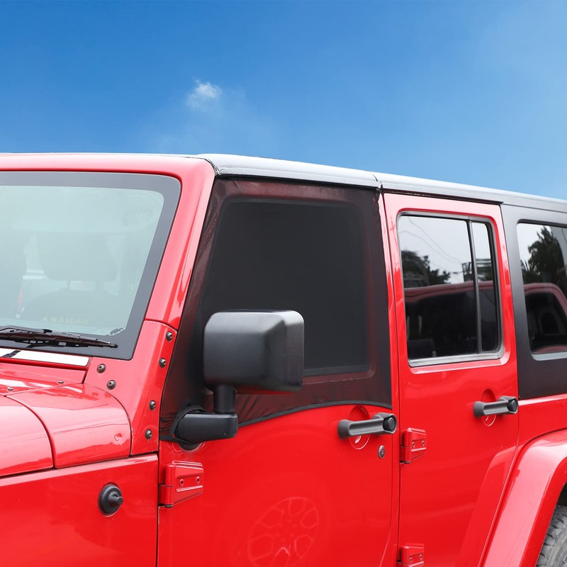 Front Window Sun Shade Covers Elasticized Breathable Mesh Car Side