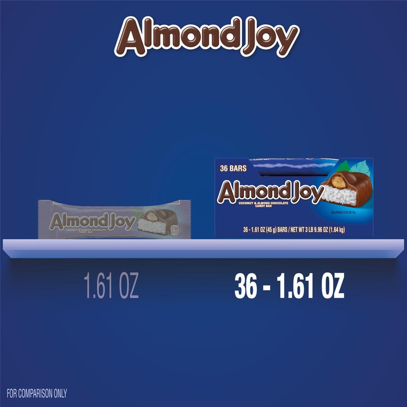 ALMOND JOY Coconut and Almond Chocolate Candy Bars, 1.61 oz