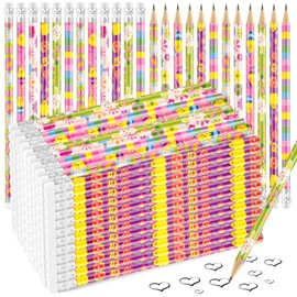 Zuazaor 200 Piece Student Mixed-color Cute Wooden Pencils in Bulk Easter Pencils with Eraser Wood Graphite Pencil for Kids Girls Boys (Easter Day)