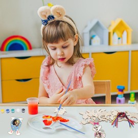 DKINY Easter Craft for Kids, 9 Pack Wooden Bunny Chicken Egg Photo Frame Painting Kit, Easter Arts & Crafts for Boys Girls Gifts Easter Activities