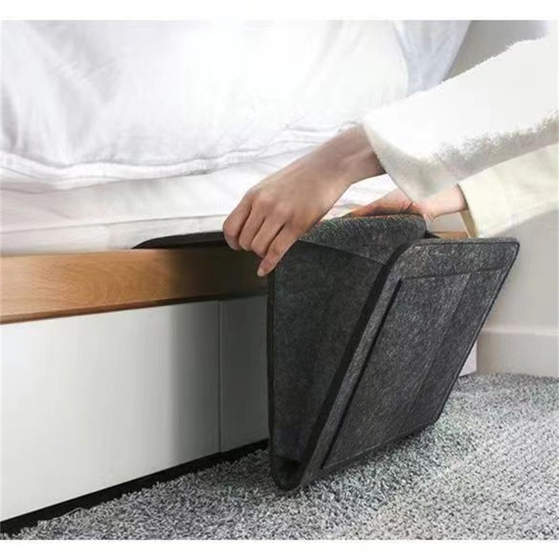 PmHaurient Bedside Caddy,Felt Bed Side Caddy Organizer With 5 Pockets