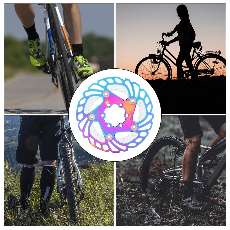 Mountain Bike TitaniumPlated Cooling Disc Brake Rotor 6 Nails Cycling