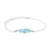 Larimar Chip Bead Bar Anklet in Sterling Silver