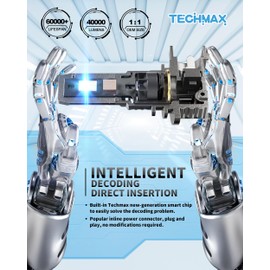 TECHMAX H11 Bulb - 800% Super Brighter, 6500K Xenon White Fog Light Bulbs with Fan, H11/H8/H9 Compatibility, Pack of 2