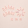 24Pcs Press on Nails Medium Short Almond French Tip with