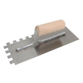 MARSHALLTOWN QLT Notched Trowels - Spot Welded (11 x 4-1/2), Wood Handle, Square Notch (13mm X-Notch, 13mm Y-Notch, 13mm Z-Notch), Curved Handle Style, NT975