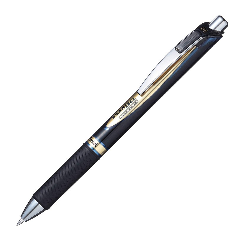 EnerGel Permanent Retractable Rollerball, 0.5mm, Blue ink, 1 Pack of