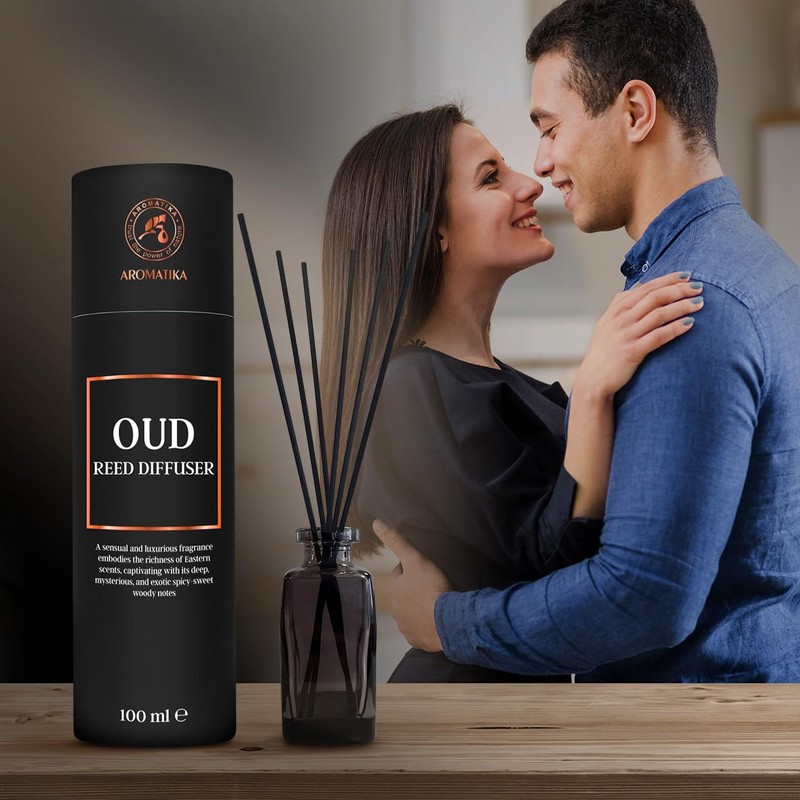 Reed Diffuser Oud 100ml - Fragrance Diffuser with Bamboo Sticks