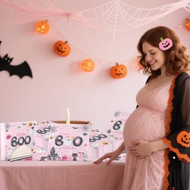 Servilletas de fiesta de Halloween Little Boo para baby shower, decoraciones de fiesta, Halloween, Little Boo para baby shower, decoraciones de fiesta (rosa)