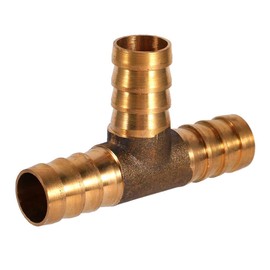 12 mm Brass Tee + Vacuum Hose Connector Brass T Piece 3-Way Fuel Connection for Compressed Air Oil Gas Line (04)