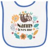 inktastic Nanny Loves Me Grandchild Sloth Baby Terry Cloth Bib