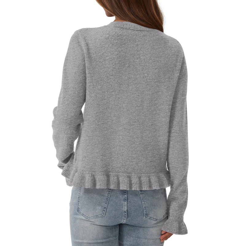 PRETTYGARDEN Womens Fall Button Down Cardigans Chunky Knit Ruffle Open