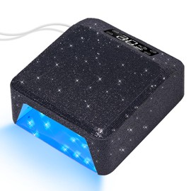CHRISTINE SHELLY UV LED Nail Lamp 96W Nail Dryer Sparkly Gel Polish Light 4 Timer Setting Professional Quick Dry Curing Lamp with Display Auto Sensor for Salon & Home, Black