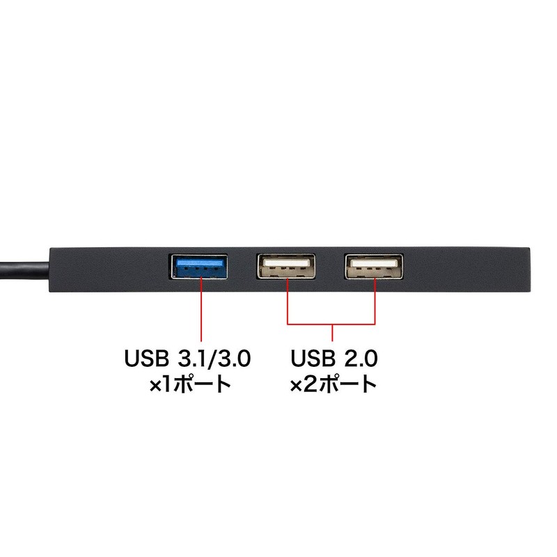 Sanwa Supply USB Hub Type-C Connection (USB 3.1/3.0 x 1