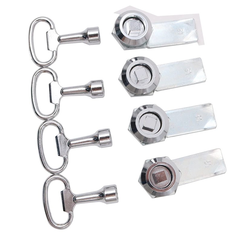 Hsthe Sea 8 Pieces Square Lock Zinc Alloy Cabinet Door