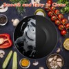 ShineMe Black Salad Bowl Set, 9.8inches Large Bamboo Fiber Salad
