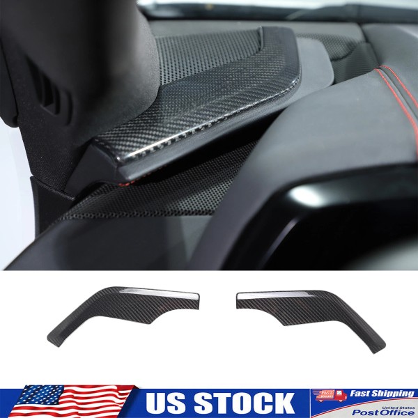 Unbranded Real Carbon Fiber Dashboard Speaker Panel Cover Trim Fits