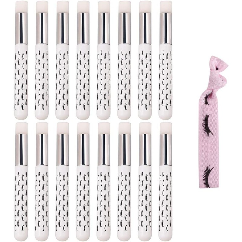 20 Pieces White Lash Cleansing Brush + 2 Lash Wands