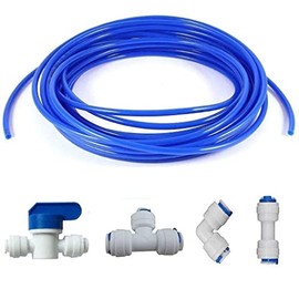 MATTOX 3/8 inch RO Water blue Tubing, Hose Pipe for RO Water purifiers System,+quick connector 4pcs. (tubing 2meters)