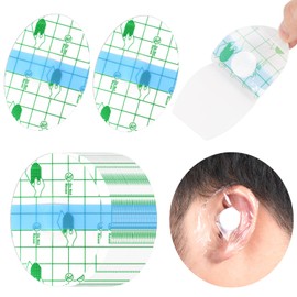 Aolso Adult Disposable Waterproof Ear Stickers, Pack of 40 Waterproof Ear Covers, Waterproof Swimming Ear Stickers with Cotton Ear Plugs for Water Sports