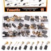 Tanstic 40Pcs Electric Motor Carbon Brushes, 10 Different Sizes Carbon