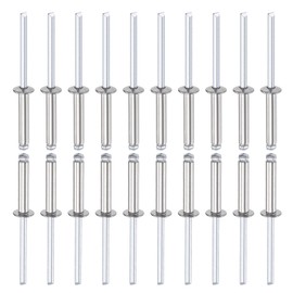 DTGN 4mm x 20mm (DXL) Blind Rivets - 50Pack - Good for Machinery Joining - 304 Stainless Steel Dome Open End Rivet