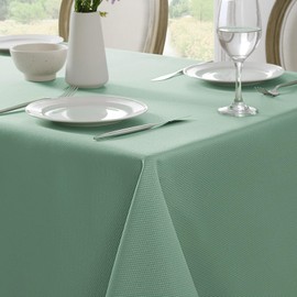 Softalker Jacquard Rectangle Sage Green Tablecloth, 60 x 84 inch Minimalist Pattern Tablecloth, Wrinkle Free & Water Resistant & Wipeable Oil Cloth Table Cover for Parties/Banquet/Dinning, Sage Green