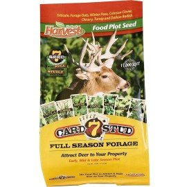 Unbranded High-Protein Adaptive Food Plot Seed for Deer - 7 Card Stud Blend, Full Season