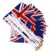 100Pcs Union Jack Mini Flags Hand Held Stick Flags Small