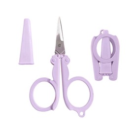 Pastel Mini Folding Scissors with Safety Cap Small Portable Travel Scissors Little Badge Scissors Yarn Shears Kids Tiny Cutter for Cutting, Scrapbooking, Crafting, Sewing
