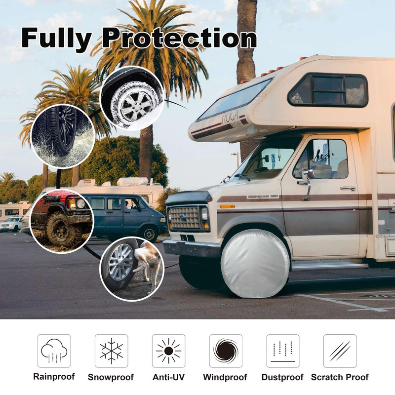 Explore Land Explore Land Weatherproof Tire Covers 4 Pack Alumium