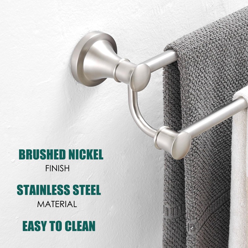 Hoimpro Adjustable Retractable 15-27 Inches Stainless Steel Bathroom Towel Bar,