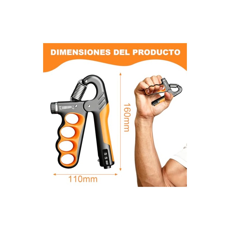 Ejercitador manual mecánico naranja para contar manos 1 unidad