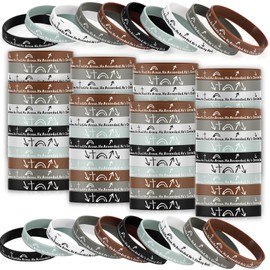 ShinyRelief 50 Pcs Christian Religious Silicone Bracelet Easter Bracelet He Came Died Arose Ascended Coming Back Wristbands Witness Gospel Message Jesus Wristbands Easter Gifts for Women Men