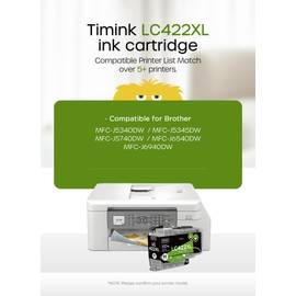 Timink 1 Pack LC422XL Printer Cartridges Compatible with Brother LC422 LC422XL LC-422XLVAL Printer Cartridges Compatible with Brother MFC-J6940DW MFC-J5345DW MFC-J6540DW MFC-J5340DW MFC-J5740DW