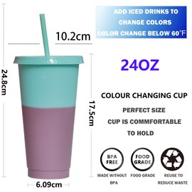 Yisituo 24oz color changing cups (10, Farbenfroh)