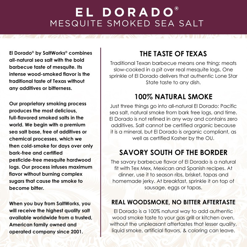 Artisan Salt Company El Dorado Mesquite Smoked Sea Salt, Zip-Top