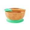 Vinsani Bamboo Bowl and Spoon Set for Baby/Toddler, Suction Plate,