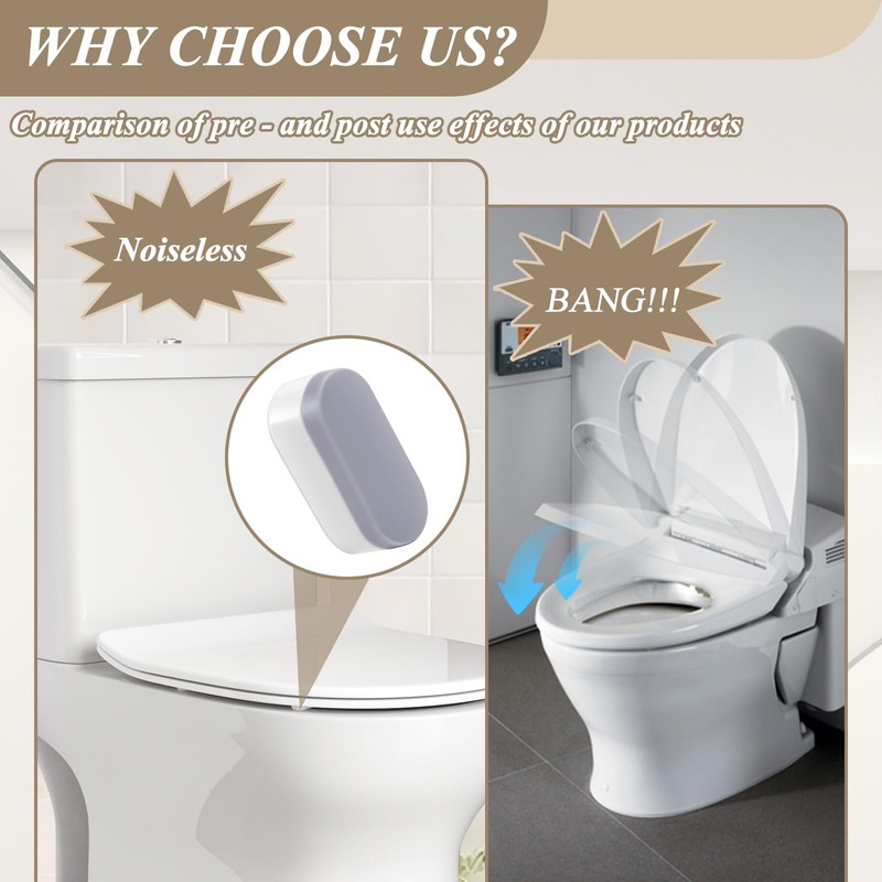 Universal Toilet Seat Bumpers, Suitable for Bidet Kits, 4 Pack