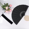 Tinoaly Fan for Line Dancing, Large Folding Hand Rave Fan