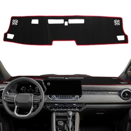 SENSHINE Dash Cover for Chevy Chevylot Colorado/Gmc Canyon 2023 2024 2025 2026 Dashboard Cover Mat Center Console Non-Slip No Glare Sunshade Protector Pad Interior Accessories Custom Fit, Red Trim
