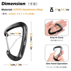 TRIWONDER Wire Gate Carabiner Clip Small Carabiner Heavy Duty D-Shape Clips for Keys Carabiner Hooks for Hammock Camping Hiking Fishing (12kN - Red - 4 Pcs)