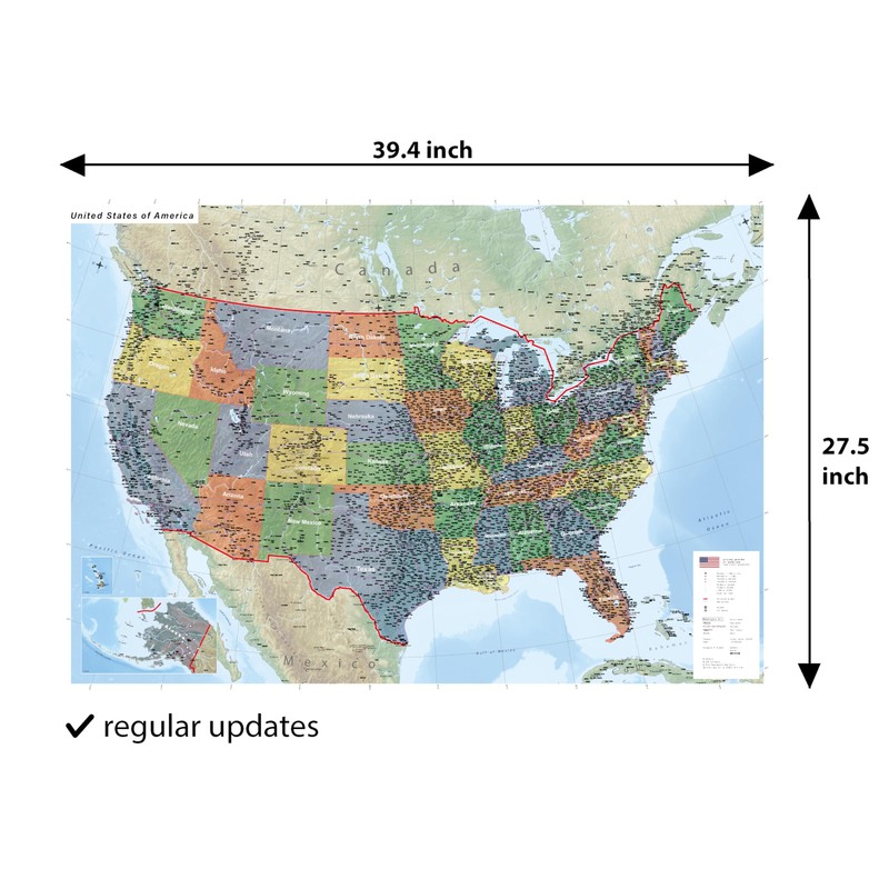 27.5x39.3 World and USA Two Wall Map Set (Paper Folded),