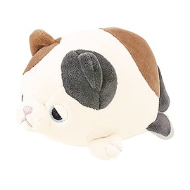 Liv Heart Marshmallow Animal 58204-10 Yuzu the Calico Cat, Stuffed Toy Mascot (Total Length: Approx. 4.3 inches (11 cm)), Fluffy, Squishy