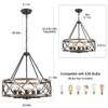 20'' Farmhouse Chandeliers for Dining Room, 5-Light Metal Wood Texture
