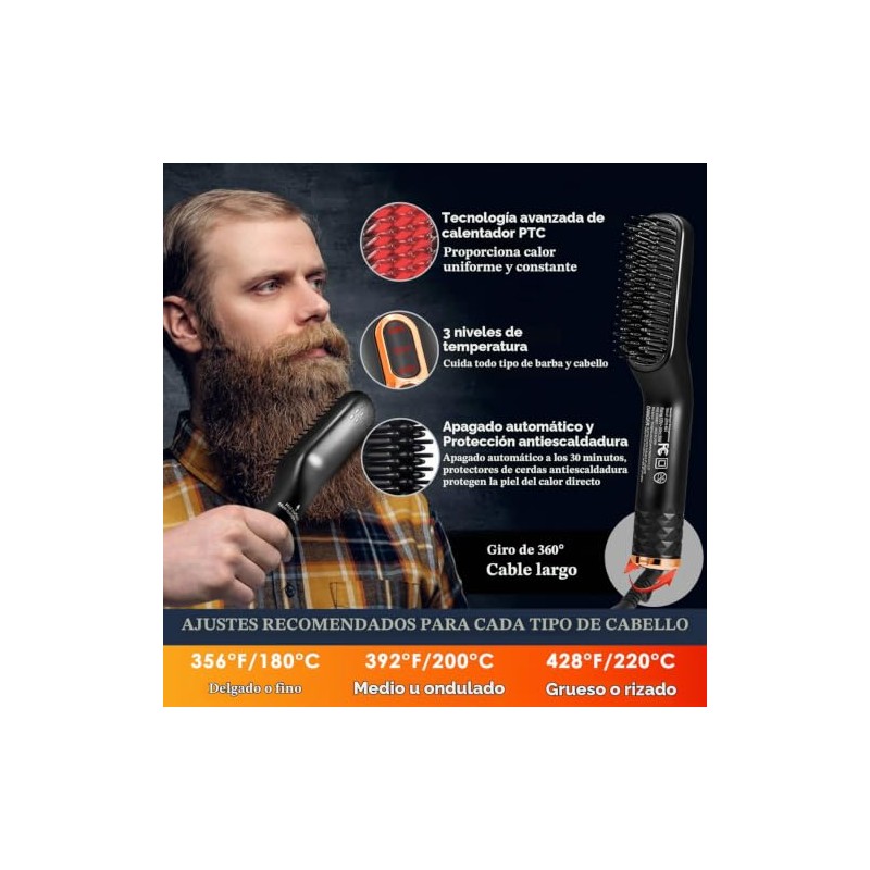 Kit de alisador de barba para hombres, kit de crecimiento