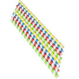 Chef Craft Eco Jumbo Paper Straws, 9.75 inch 50 Piece Set, Spiral