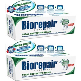 Biorepair:'Total Protective Repair' Toothpaste with microRepair, New Formula - 2.5 Fluid Ounce (75ml) Tubes (Pack of 2) [ Italian Import ]